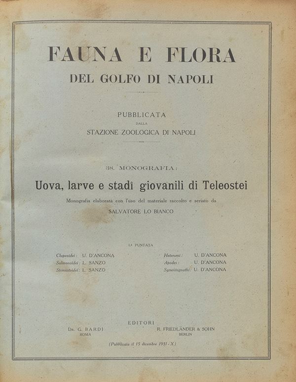 VOLUME FLORA E FAUNA DEL GOLFO DI NAPOLI