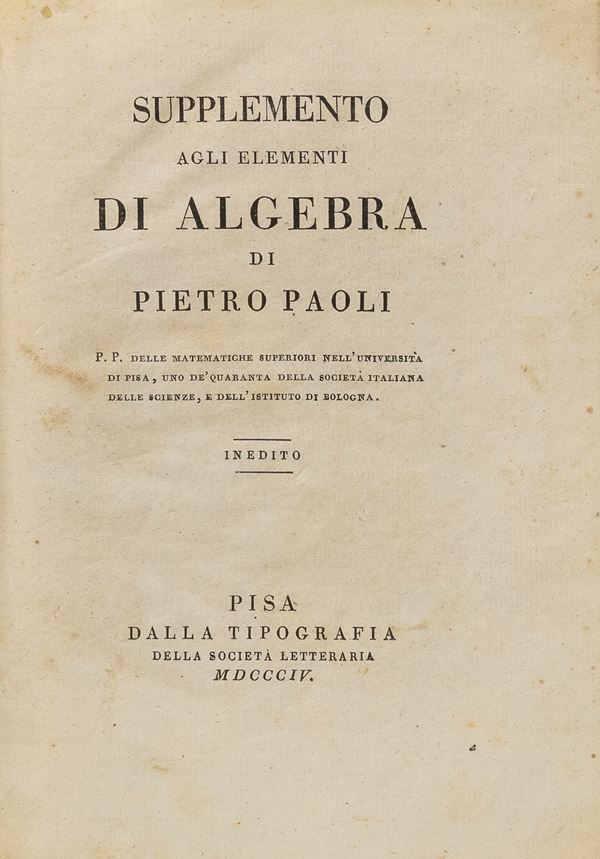 TRE VOLUMI ELEMENTI DI ALGEBRA