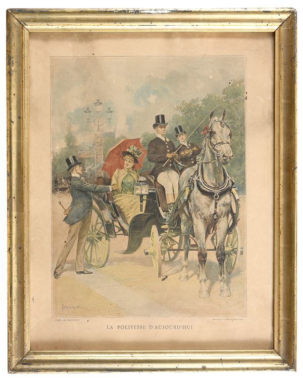 COPPIA DI STAMPE A COLORI FRANCESI