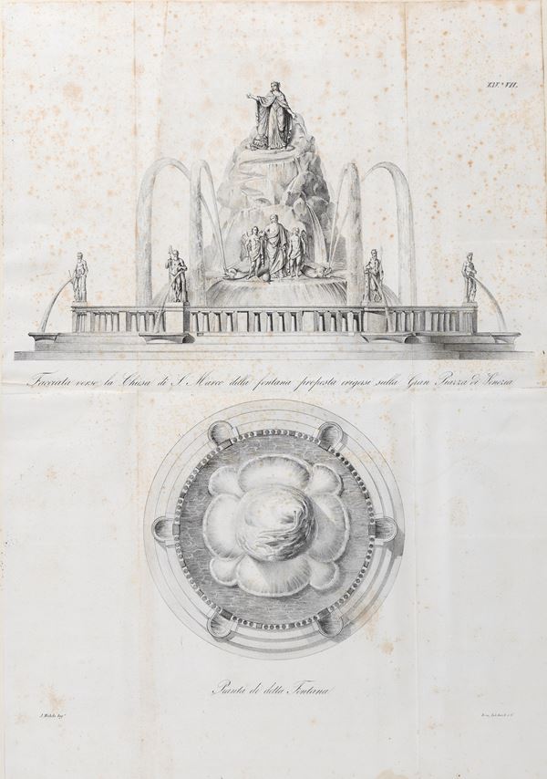 INCISIONE FONTANA DI PIAZZA VENEZIA