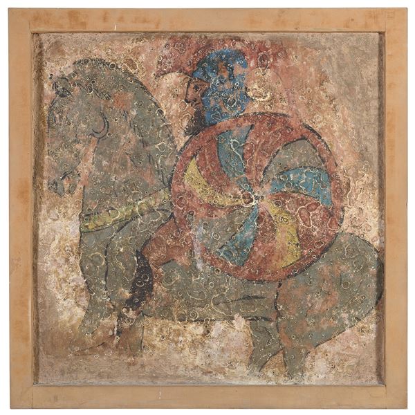 AFFRESCO MURALE CAVALIERE