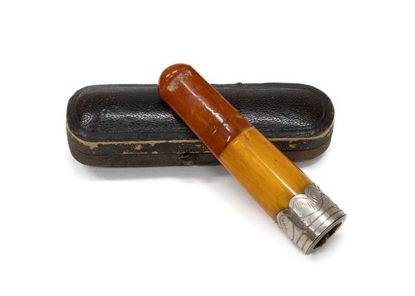 BOCCHINO IN CORNIOLA E ARGENTO, FINE XIX SECOLO