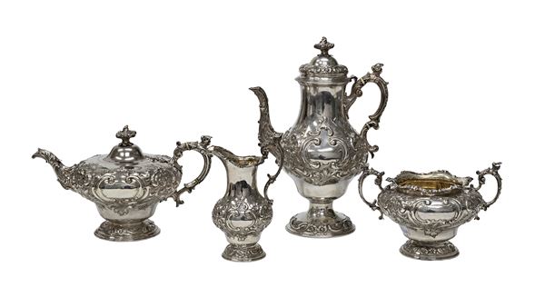 SERVIZIO DA TÈ E CAFFÈ IN ARGENTO, SAVORY & SON LONDRA 1850 ca.