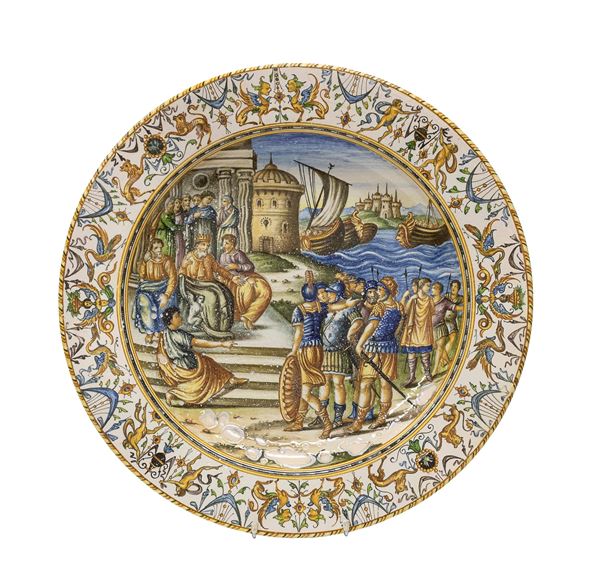 PIATTO IN CERAMICA, MOLARONI PESARO FINE XIX SECOLO