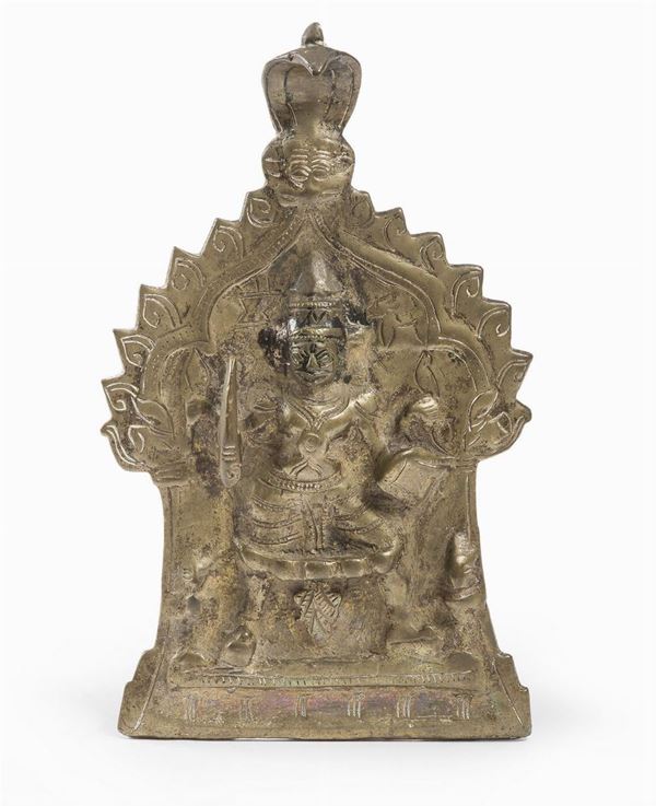 BASSORILIEVO DI VERABHADRA IN BRONZO INDIA