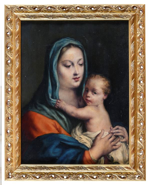DIPINTO MADONNA COL BAMBINO DA AMIGONI