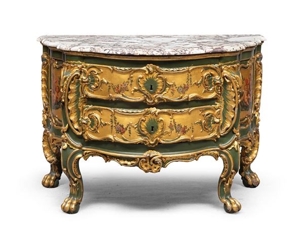 COMMODE IN LEGNO LACCATO, GERMANIA XVIII SECOLO