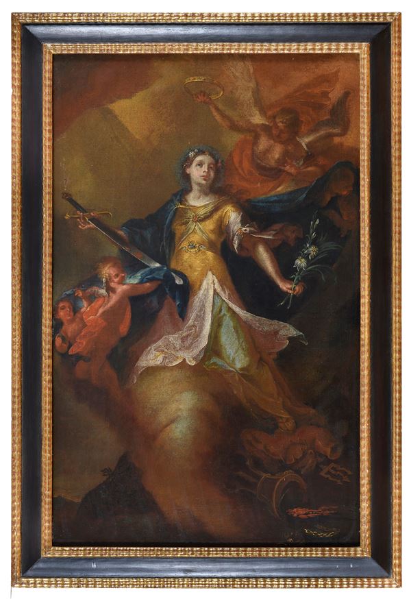 DIPINTO SANTA MARTINA DI PITTORE AUSTRIACO DEL SETTECENTO