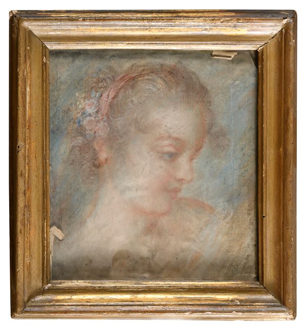 PASTELLO FANCIULLA ATTRIBUITO A BENEDETTO LUTI