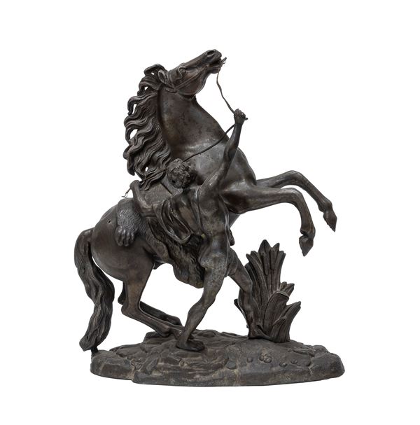 SCULTURA DI DIOSCURO IN ANTIMONIO