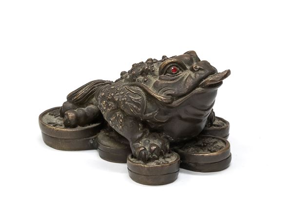 SCULTURA DI ROSPO IN BRONZO, CINA