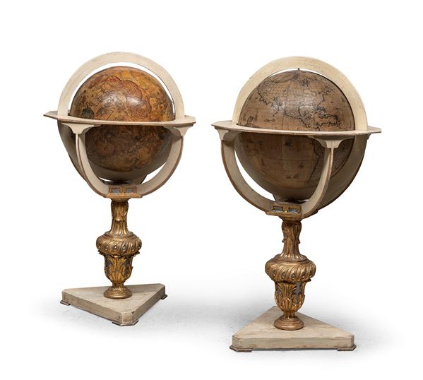 COPPIA DI GLOBI CELESTE E TERRESTE, MATTHAUS GREUTER 1632