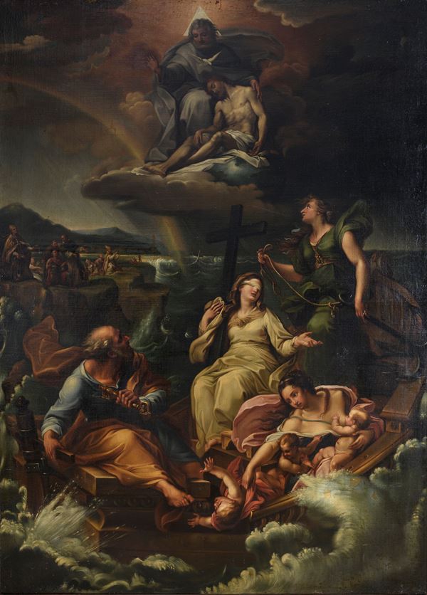 DIPINTO LA NAVE DELLA CHIESA DI GIUSEPPE BARTOLOMEO CHIARI