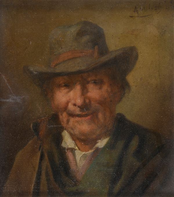 ANZIANO CON CAPPELLO DI ALESSANDRO MILESI