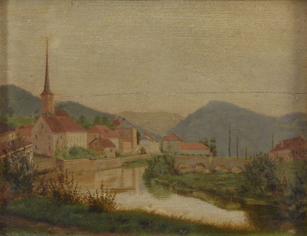 PAESAGGIO CON CAMPANILE DI CARLO TERZOLO
