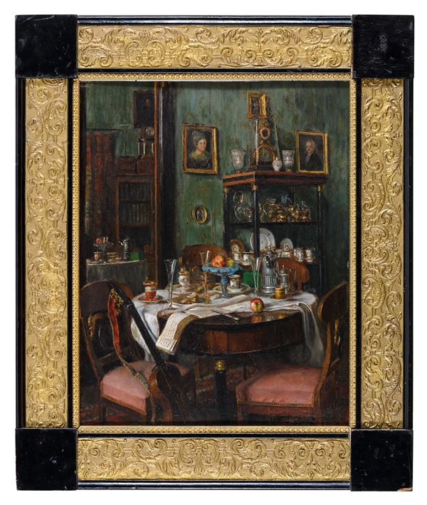 DIPINTO L'ORA DEL TÈ DI EUGENIO SCORZELLI