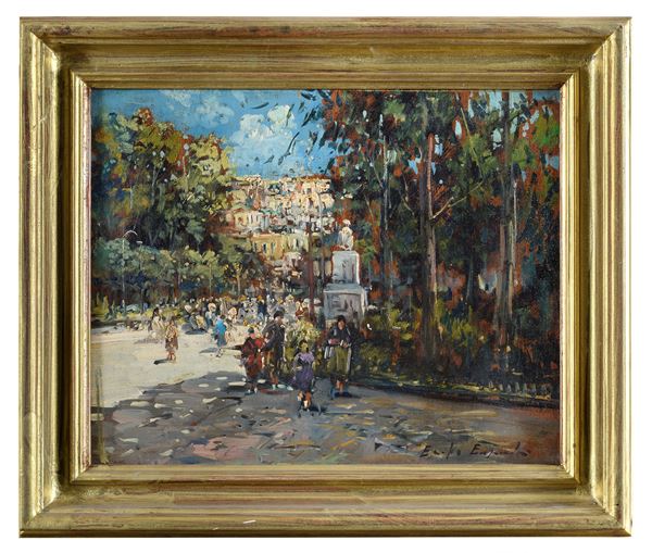 COPPIA DI DIPINTI PINETA E PARCO DEL NOVECENTO