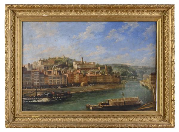 DIPINTO VEDUTA DI LIONE DI LOUIS APPIAN