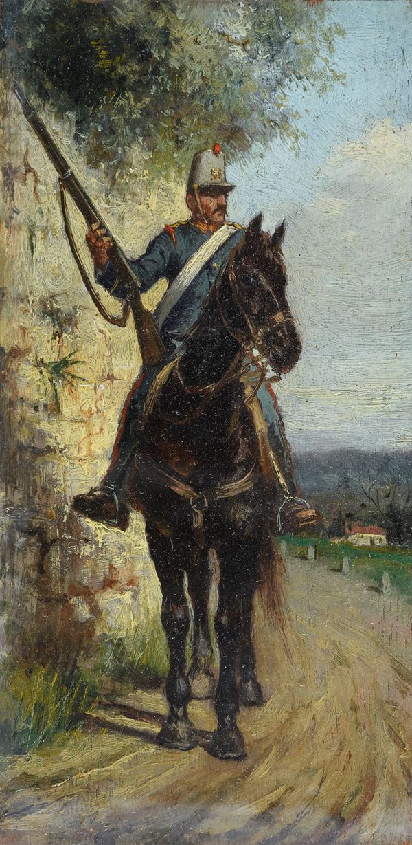 DIPINTO FUCILIERE A CAVALLO