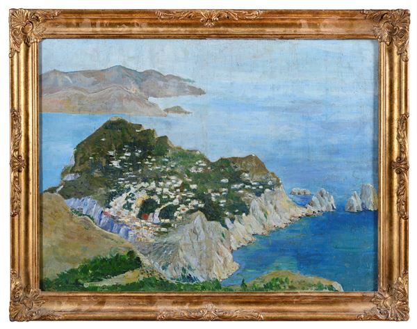 DIPINTO VEDUTA DI CAPRI E DEI FARAGLIONI