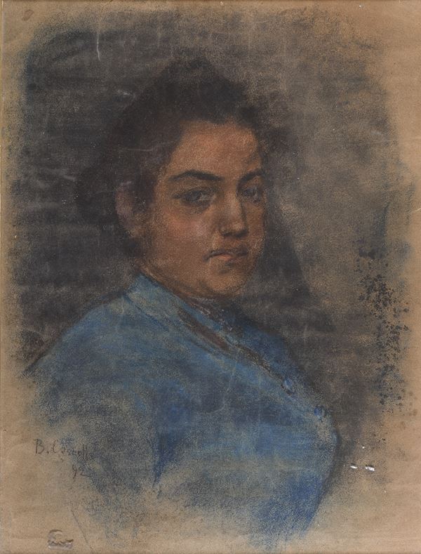 PASTELLO RITRATTO DOUBLE-FACES DI BASILIO CASCELLA, 1892