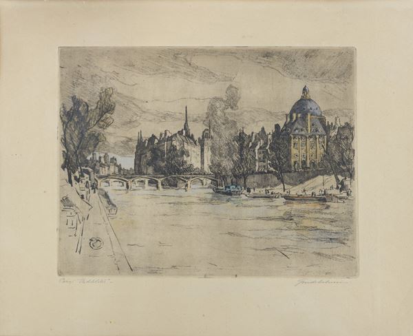 INCISIONE ÎLE DE LA CITÉ DI GUIDO COLUCCI