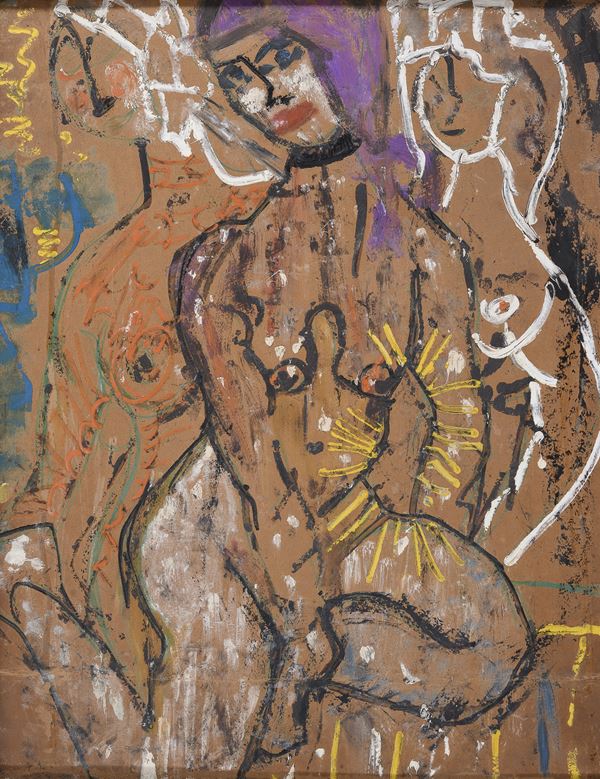 TECNICA MISTA TRE NUDI DI DONNA