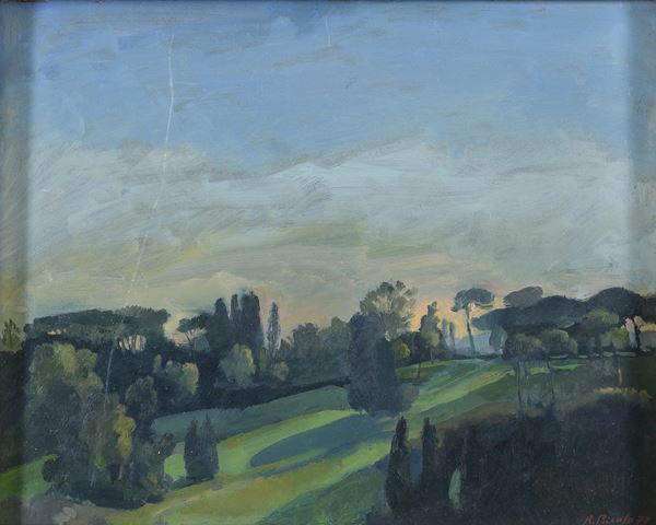 DIPINTO PAESAGGIO DI RICHARD PICCOLO, 1977