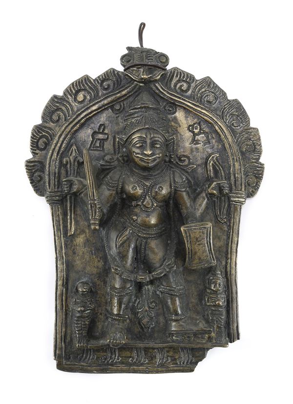 PLACCA IN BRONZO, INDIA XX SECOLO