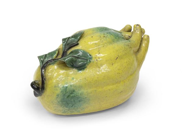 CEDRO IN PORCELLANA GIALLA E VERDE, CINA