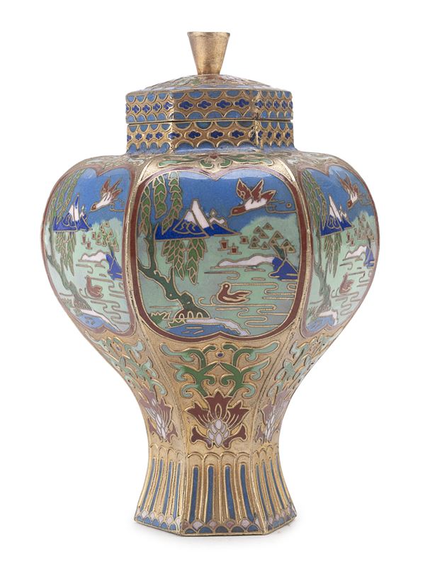 VASO A SMALTI CLOISONNE, CINA