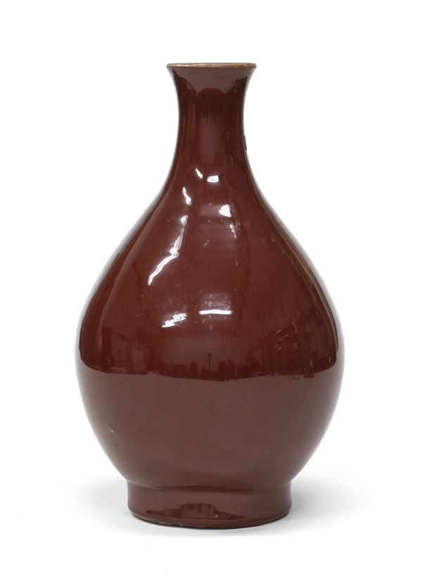 VASO IN CERAMICA ROSSO RITUALE, CINA INIZI XX SECOLO