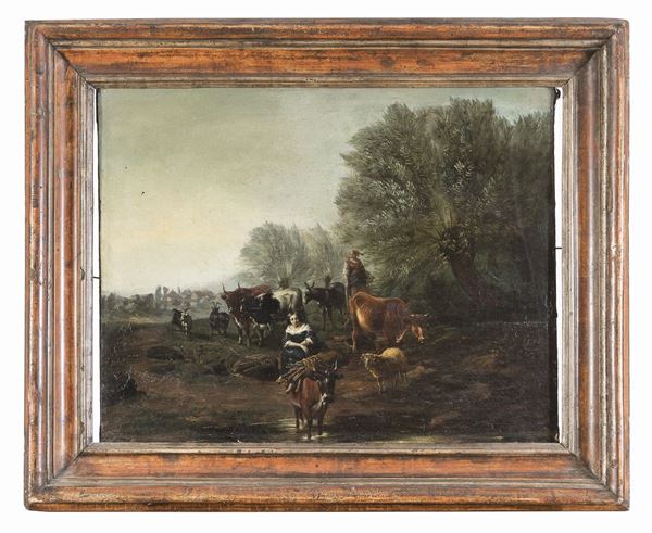DIPINTO PAESAGGIO DI SCUOLA OLANDESE