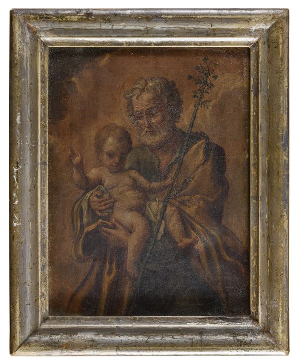 DIPINTO SAN GIUSEPPE E IL BAMBINO DI PITTORE VENETO