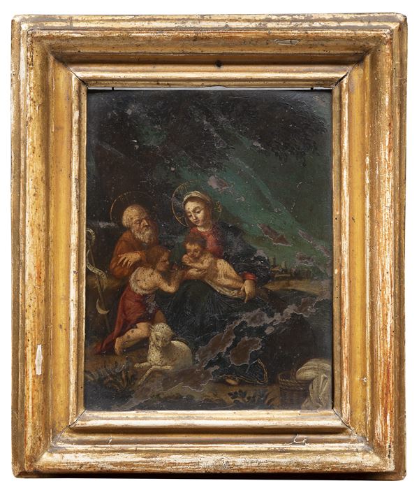 DIPINTO SACRA FAMIGLIA DI PITTORE ROMANO