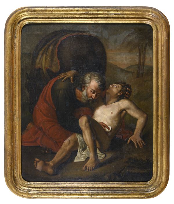 DIPINTO BUON SAMARITANO DI PITTORE TOSCANO