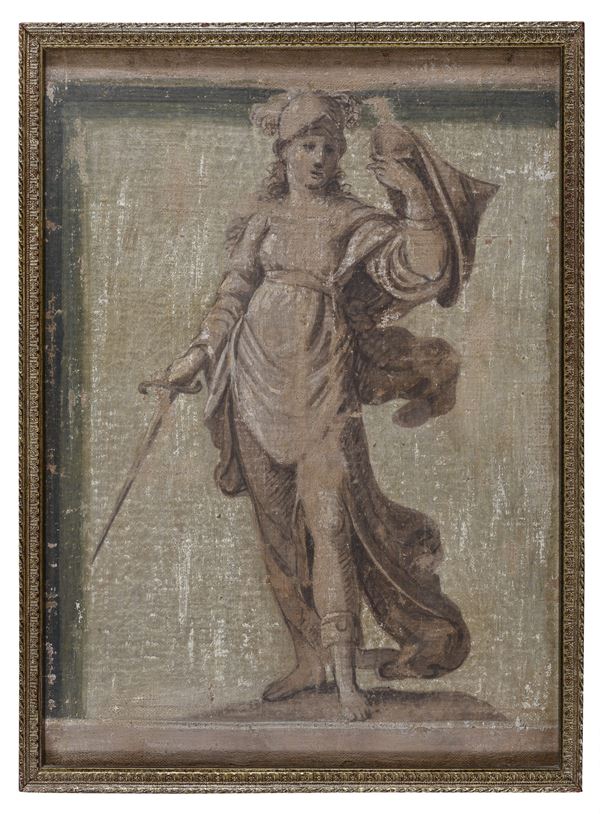 COPPIA DI GRISAILLES ALLEGORIE NEOCLASSICHE SU CARTA