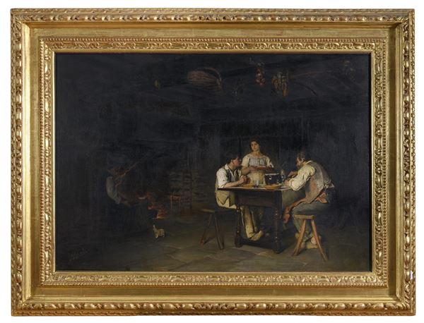 DIPINTO LA CENA DI GIACOMO GANDI