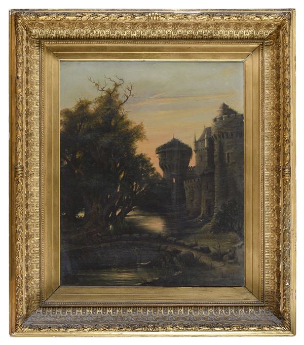 VEDUTA DI CASTELLO DI PITTORE TEDESCO