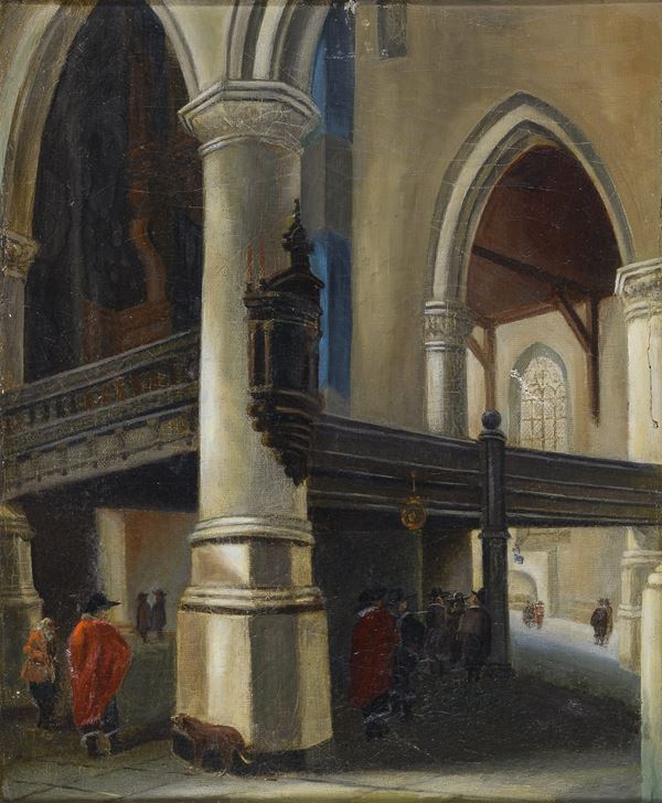 DIPINTO PORTICATO DI SCUOLA SPAGNOLA