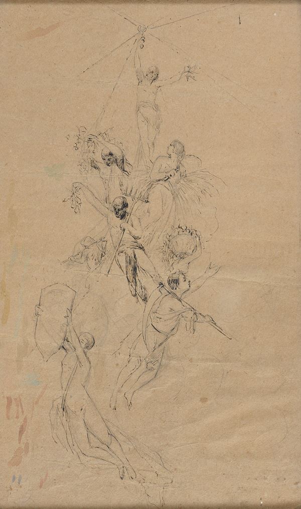 TRE DISEGNI ALLEGORIE DI PITTORE NAPOLETANO