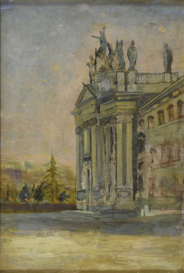 DIPINTO VEDUTA DELLA BASILICA DI SAN GIOVANNI