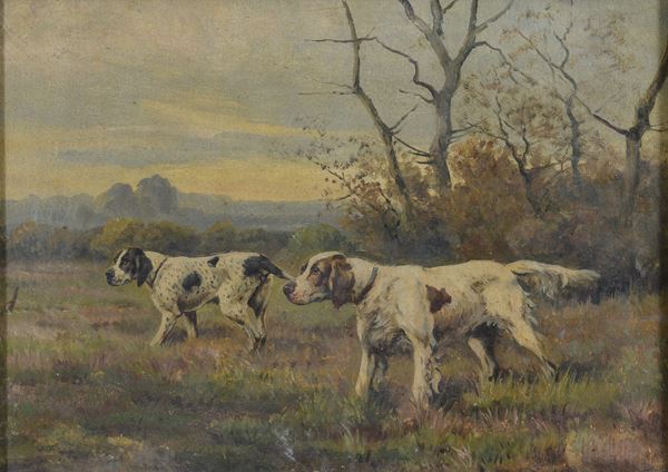 DIPINTO CANI ALLA PUNTA