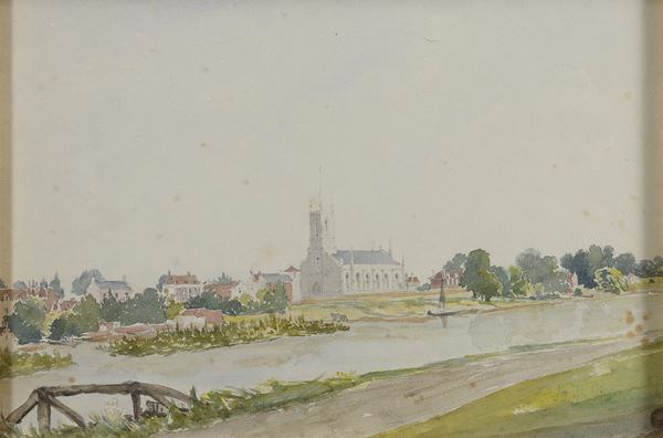 ACQUERELLO PAESAGGIO F.TO M. DE GREGORIO