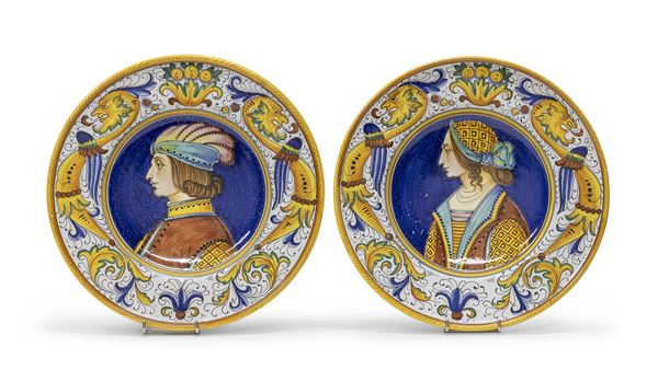 COPPIA DI PIATTI IN CERAMICA, LABOR DERUTA