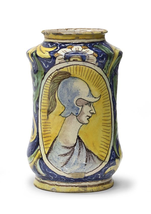 ALBARELLO IN MAIOLICA, CALTAGIRONE GESUALDO DI BARTOLO