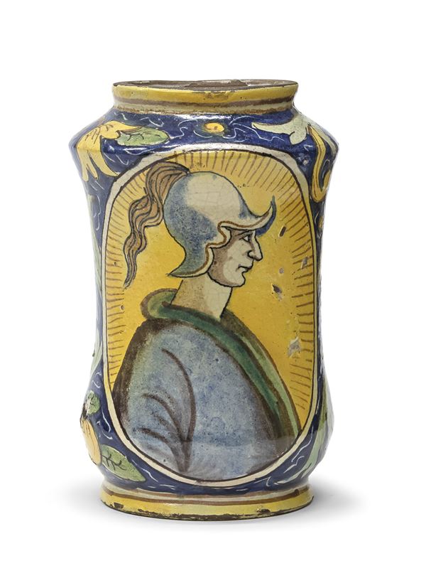 ALBARELLO IN MAIOLICA, CALTAGIRONE GESUALDO DI BARTOLO
