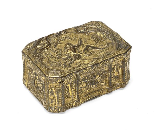COFANETTO IN BRONZO DORATO, XVII SECOLO