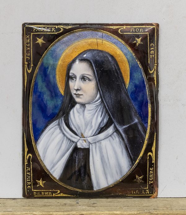 PLACCHETTA IN SMALTO, LIMOGES XIX SECOLO