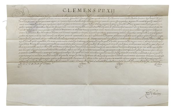 LETTA MANOSCRITTA DI CLEMENTE XII, 1734